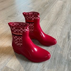 Pink Coach Rain Boots